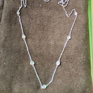 Ross Simons 14kt white gold diamond station necklace price firm!no offers !